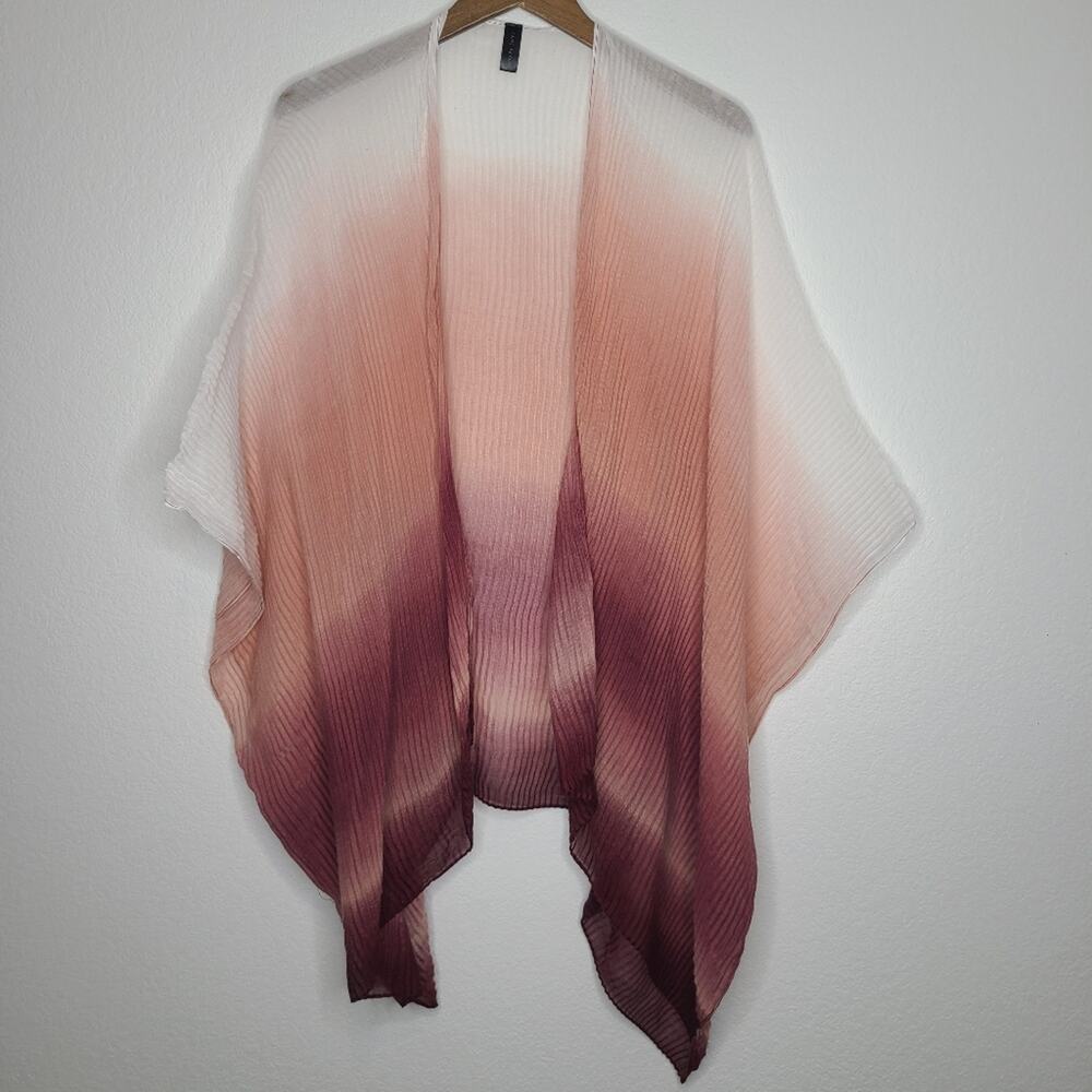 Lane Bryant Ombre Gradient Pink and White Kimono Cardigan Coverup One Size